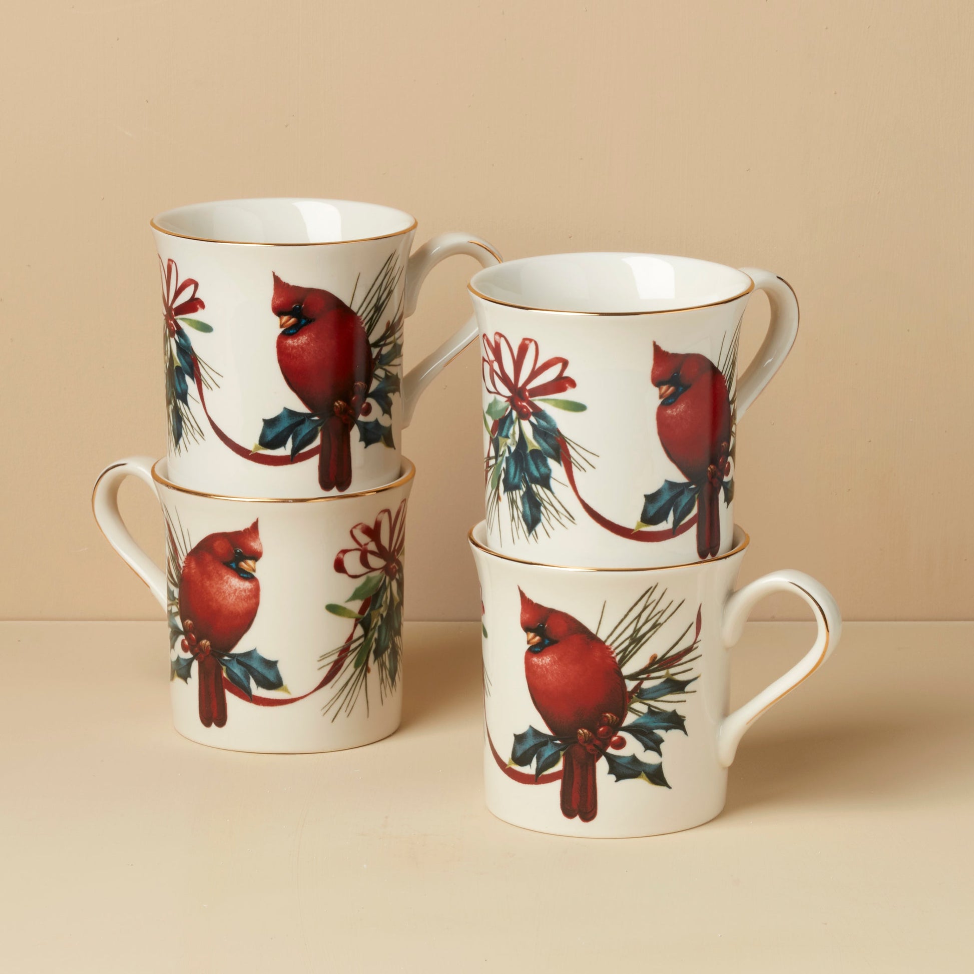 Winter Greetings Mugs, Set of 4
