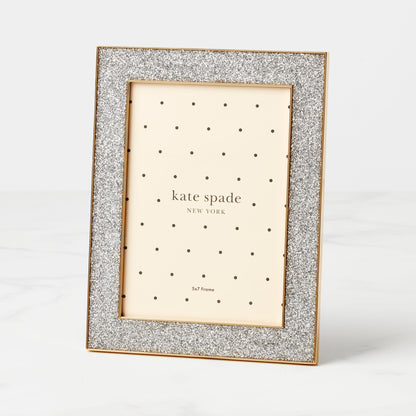 Sitting Pretty Silver Glitter 5x7 Photo Frame
